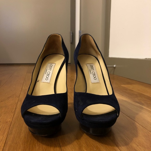 AUTHENTIC Jimmy Choo Suede Platform Heels - Picture 7 of 7